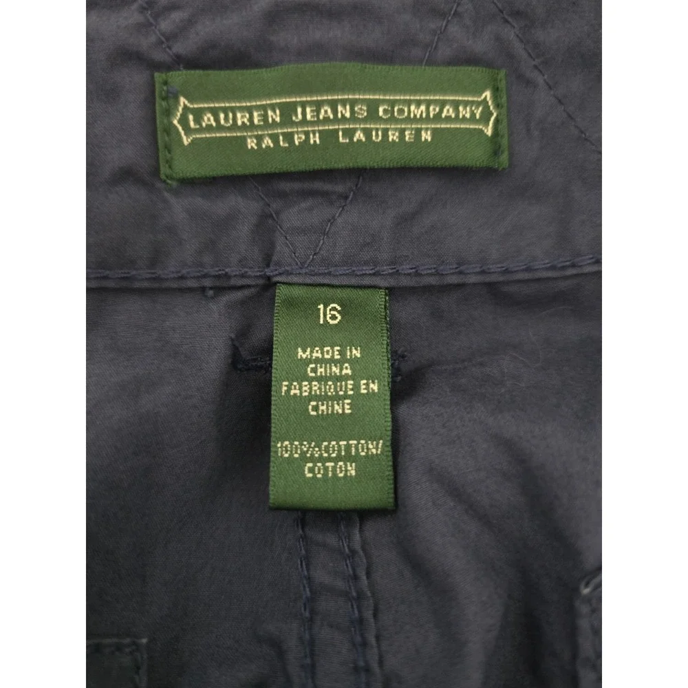 VTG Lauren Jeans Co Ralph Lauren Navy Nautical Cargo Capri Pants Womens Sz 16 - Picture 5 of 6